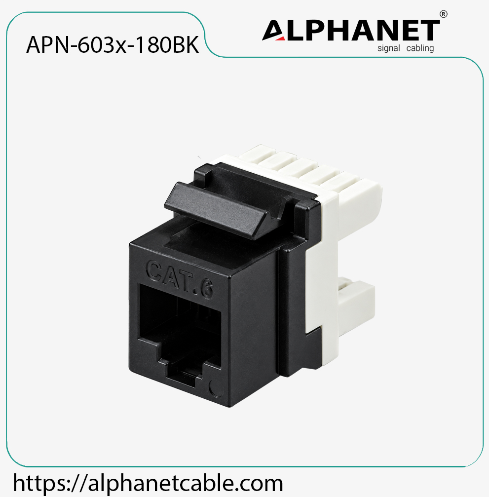Cat.6 Unshielded RJ45 Keystone Jack APN-603x-180BK